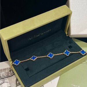 Van Cleef & Arpels Royal Blue and Gold Clover Bracelet